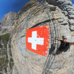 Le drapeau Suisse de la Via Ferrata du Daubenhorn
