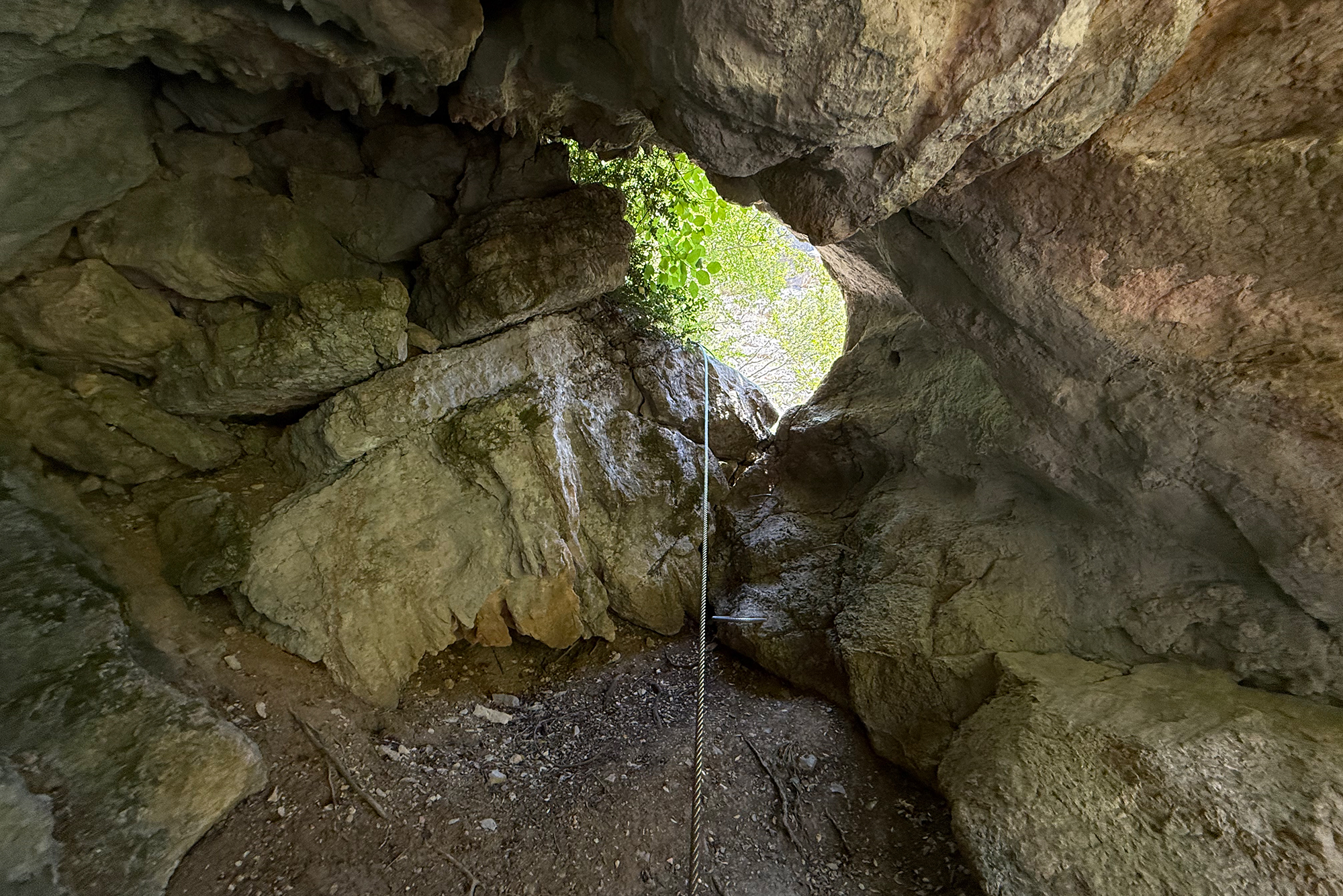 Cavité des Chauves-Souris sur la Via Ferrata des Gorges d'Agnielles
